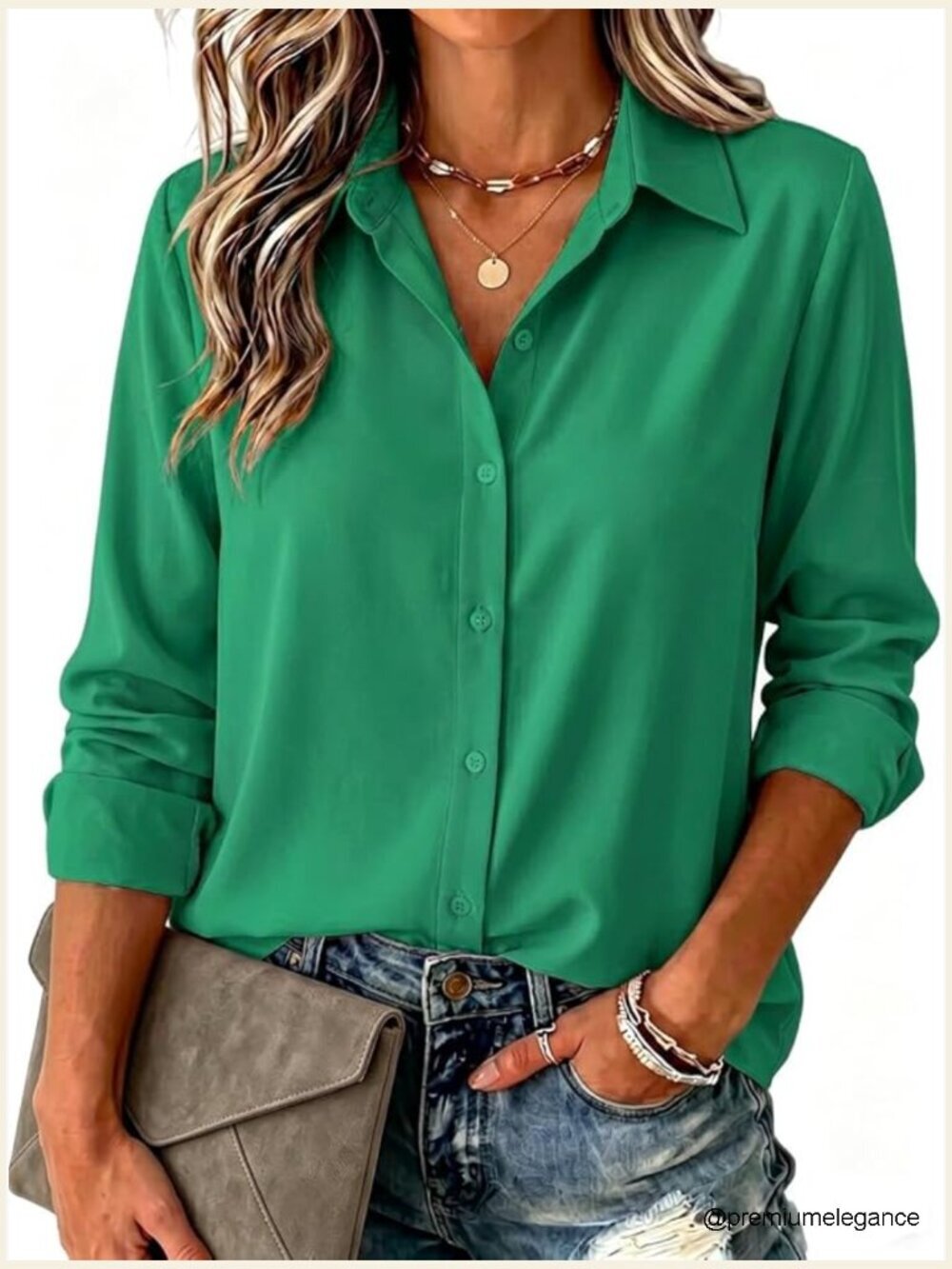 Women's Dressy Long Sleeve Button Down Shirts Business Casual Top Lightweight